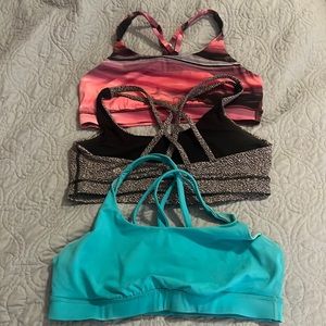 Lot of Lululemon Energy Bras. Size 10.